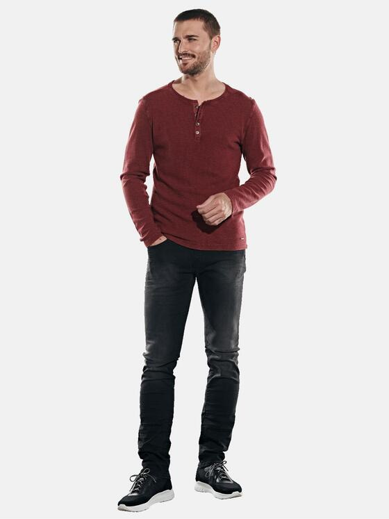 emilio adani Herren Shirt im Henley-Design Rot 31982