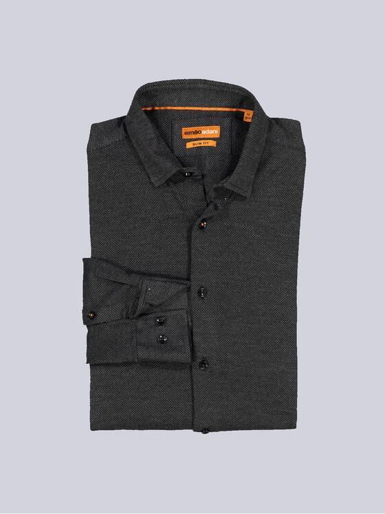 emilio adani Herren Langarm-Hemd aus Jersey Grau 35776