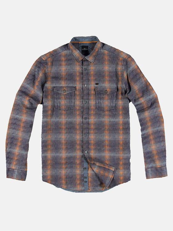 engbers Herren Langarm-Hemd kariert Dunkelorange 32268