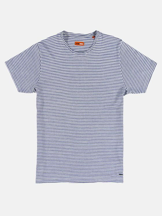 emilio adani Herren Baumwollshirt im Streifendesign Blau 31265