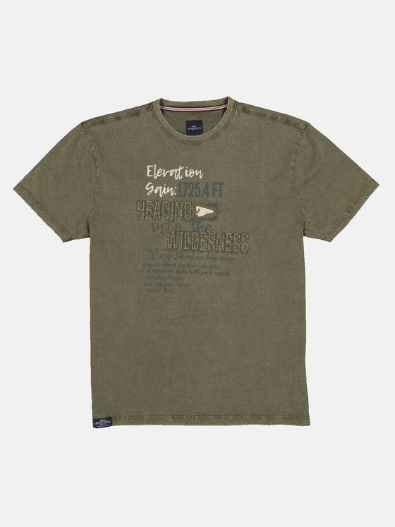 engbers Herren T-Shirt mit Stickerei Khaki 32795