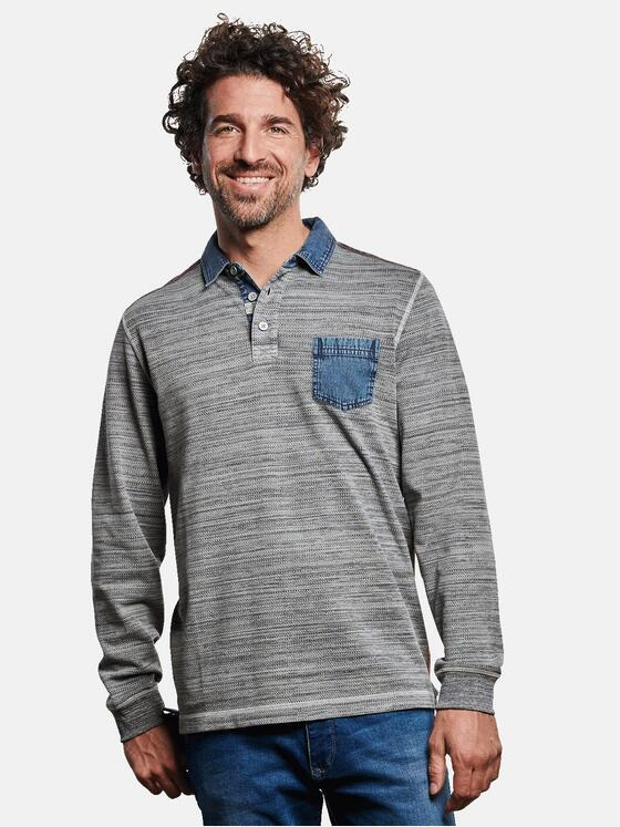 engbers Herren Langarm-Shirt Polo Silbergrau 32476