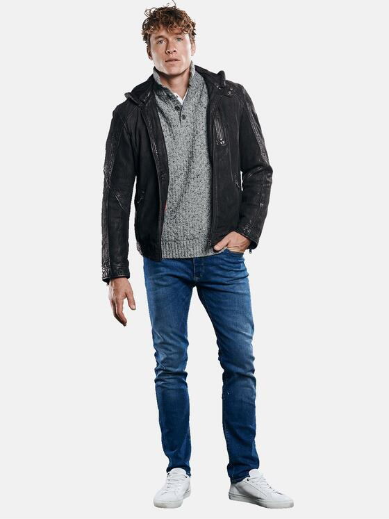 engbers Herren Stylische Lederjacke Schwarz 30752