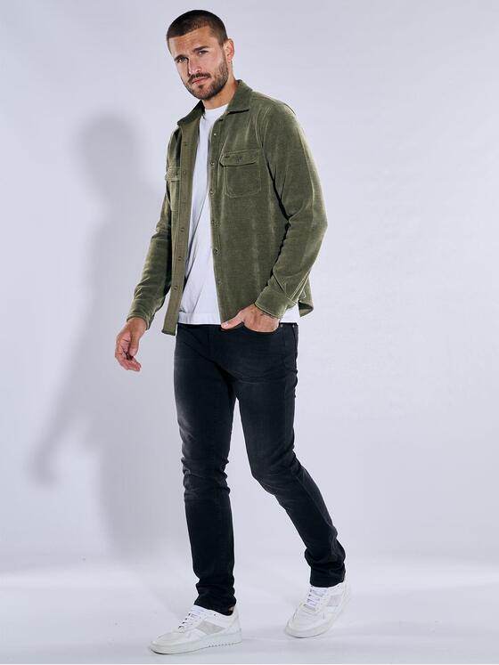 emilio adani Herren Overshirt slim fit Grün 37285