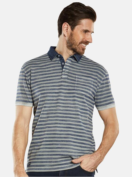 engbers Herren Polo-Shirt gestreift Grau 34524