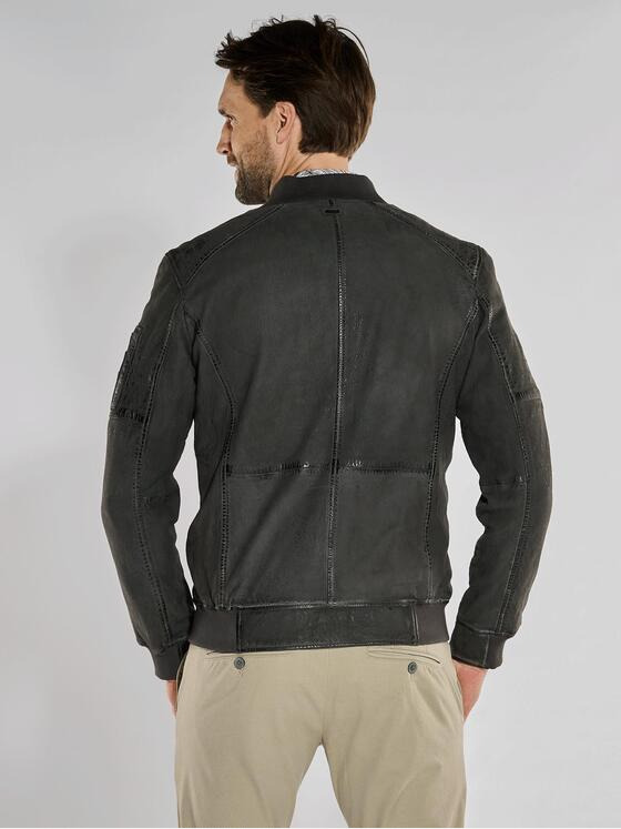 engbers Herren Lederjacke  aus Nubuk-Leder Grau 36506