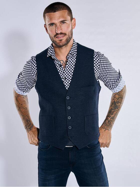 emilio adani Herren Sakko-Weste slim fit Blau 37259