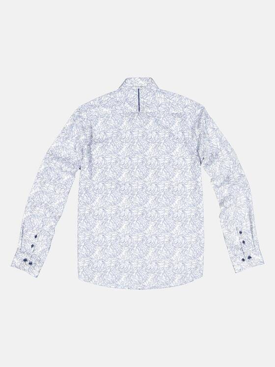 engbers Herren Langarm-Hemd mit floralem Print Himmelblau 33466