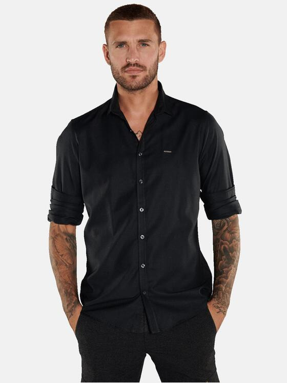 emilio adani Herren Langarm-Hemd uni Grau 35473