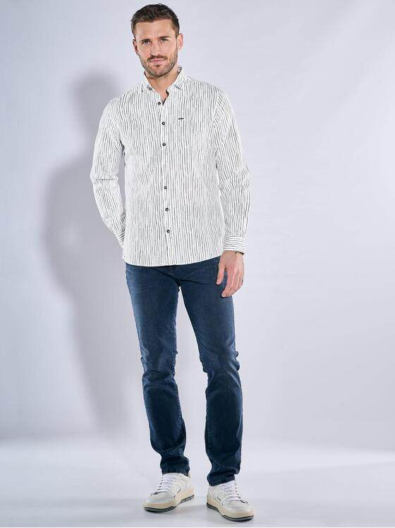 emilio adani Herren Langarm-Hemd gestreift Beige 38268