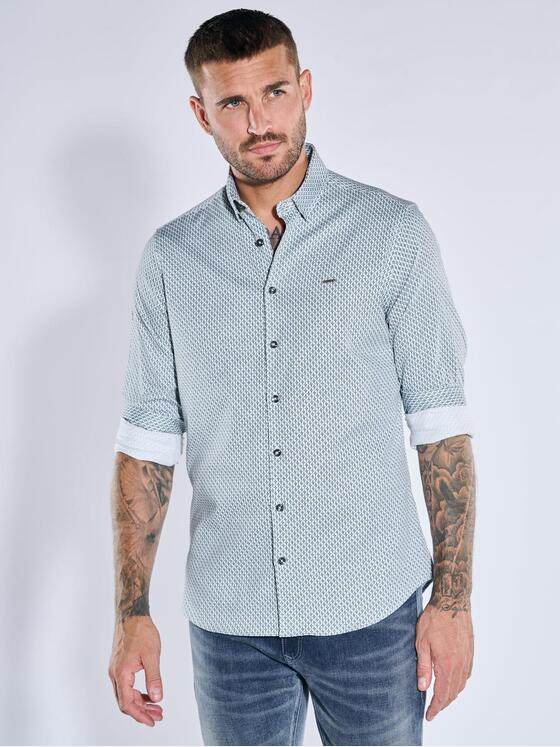 emilio adani Herren Langarm-Hemd satiniert Brilliantblau 39599