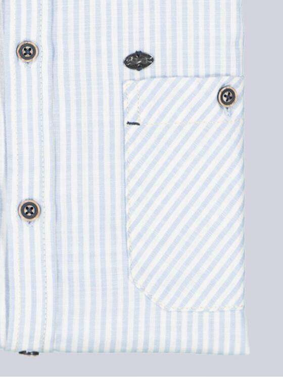 engbers Herren Kurzarm-Hemd gestreift Hellblau 38892