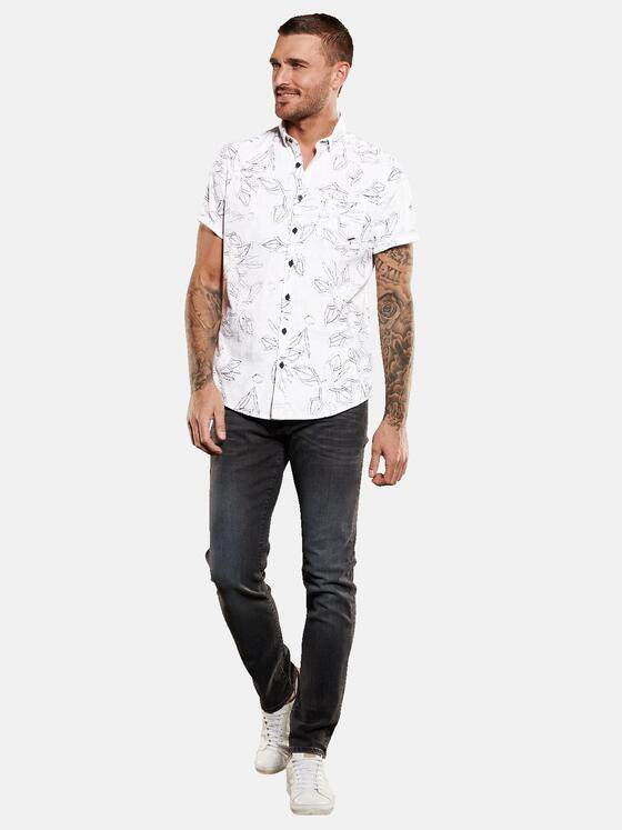 emilio adani Herren Kurzarm-Hemd gemustert Beige 34954