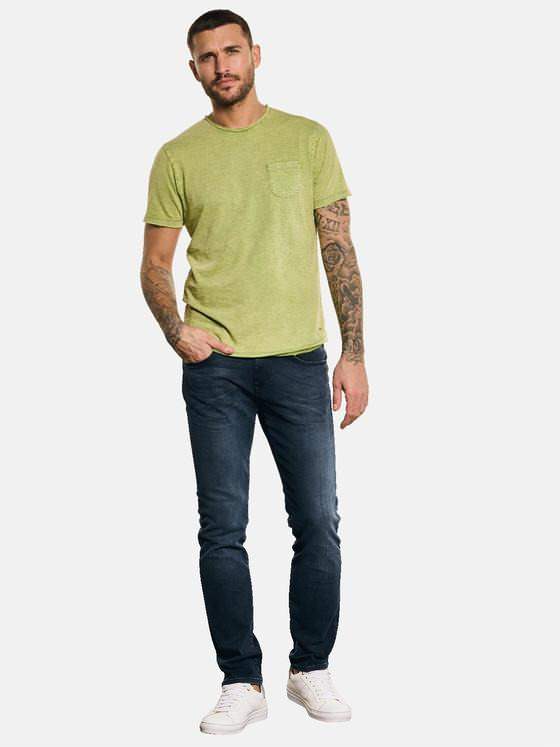 emilio adani Herren T-Shirt mit Streifenmuster Grün 32761