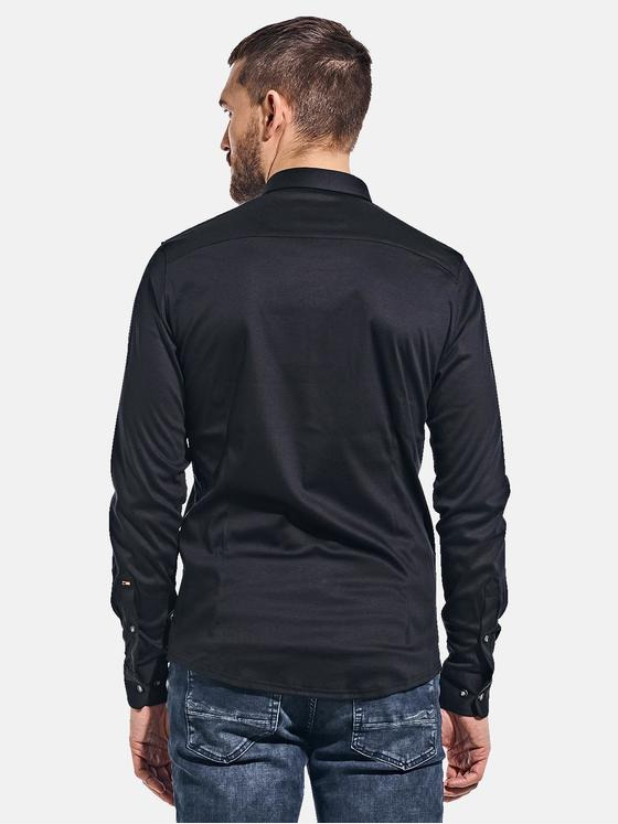emilio adani Herren Langarmhemd "My Favorite" aus Jersey Schwarz 36228