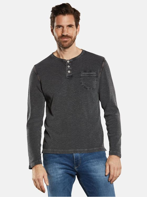 engbers Herren Langarm-Shirt strukturiert Anthrazit 34330