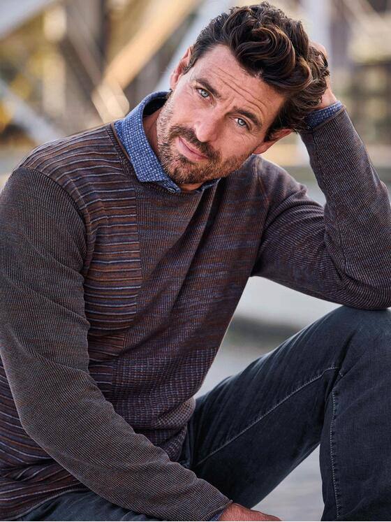 engbers Herren Pullover Rundhals Orange 32445