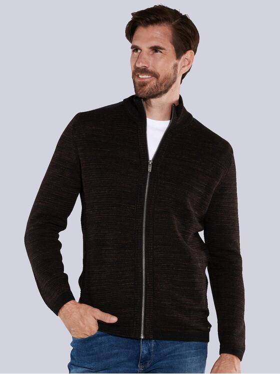 engbers Herren Cardigan uni Braun 35854