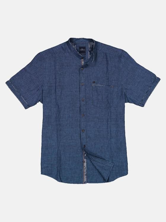 engbers Herren Kurzarm-Hemd aus Leinen Saphirblau 33068