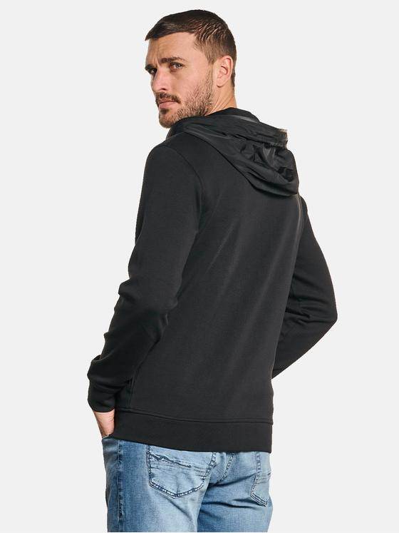 emilio adani Herren Innovative Sweatjacke mit Kapuze Schwarz 32620
