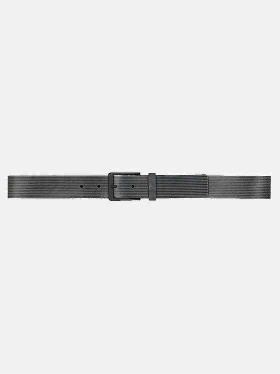emilio adani Herren Ledergürtel mit Muster Grau 33641