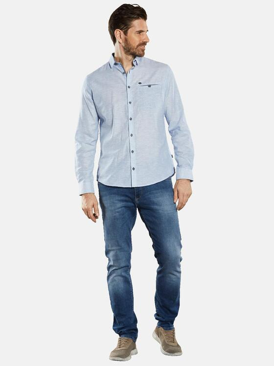 engbers Herren Langarm-Hemd uni Blau 34469