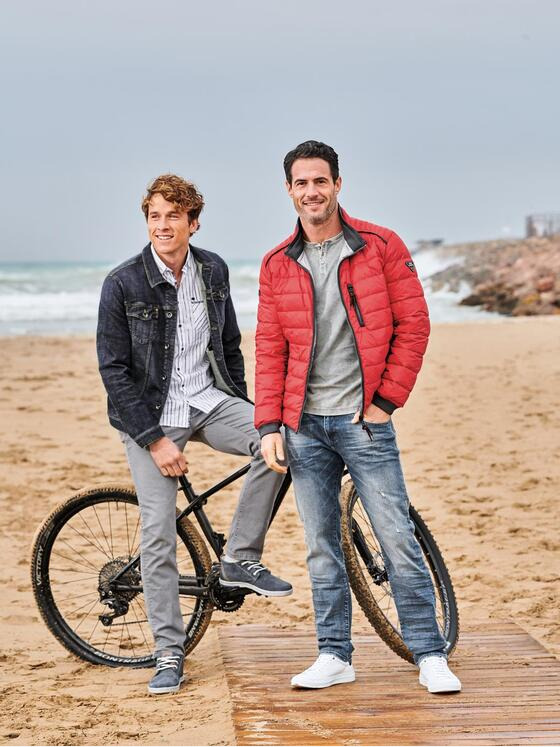 engbers Herren Jeans mit Destroy-Effekten Taubenblau 29179