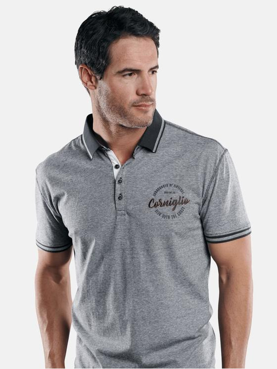 engbers Herren Sportives Poloshirt mit Badge Indigoblau 29225