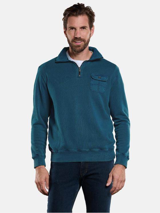 engbers Herren Sweatshirt mit Stehkragen Türkis 34128