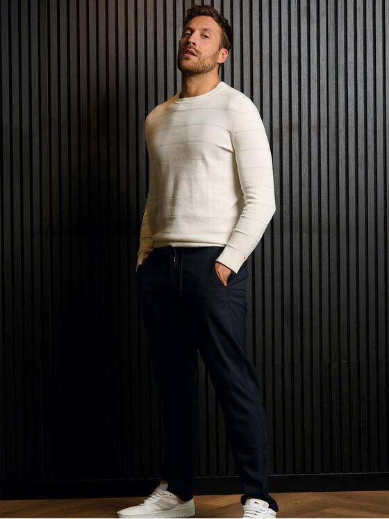 emilio adani Herren Pullover strukuriert Weiß 38217