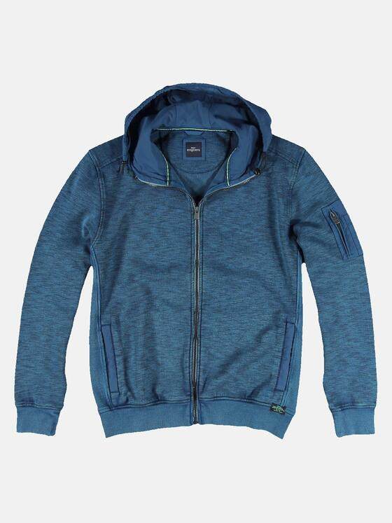 engbers Herren Sweatjacke mit Nylonkapuze Petrolblau 31987