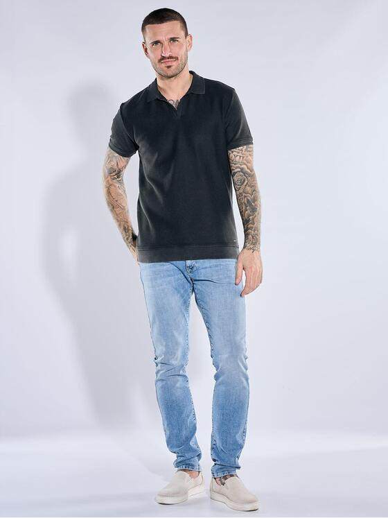 emilio adani Herren Modisches Poloshirt mit Struktur Anthrazit 40529