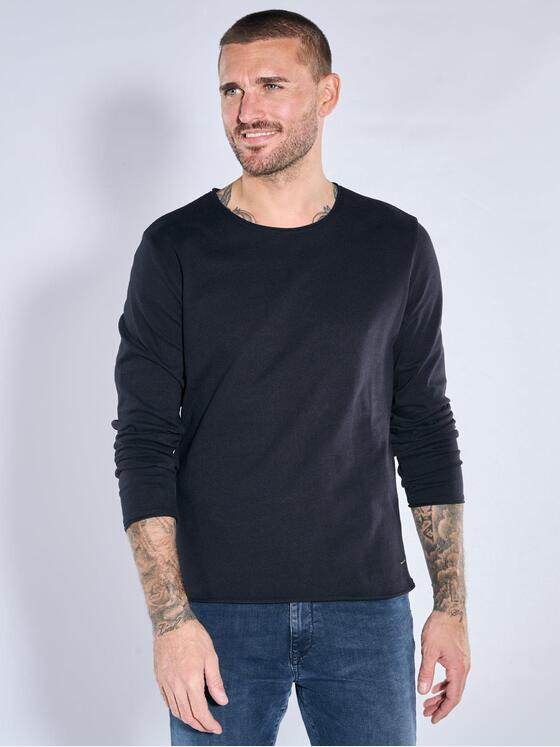 emilio adani Herren Poloshirt langarm Saphirblau 39949