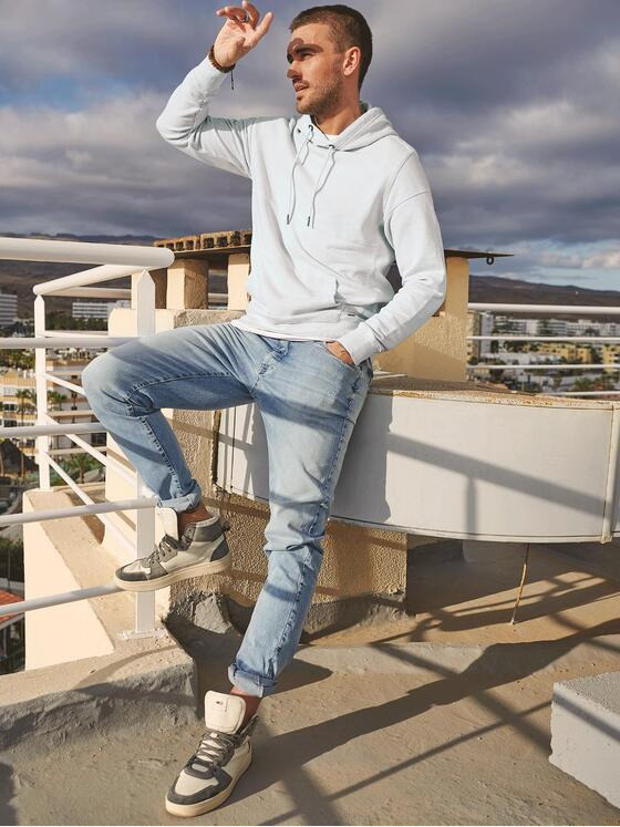 emilio adani Herren Sweatshirt mit Kapuze Blau 34700
