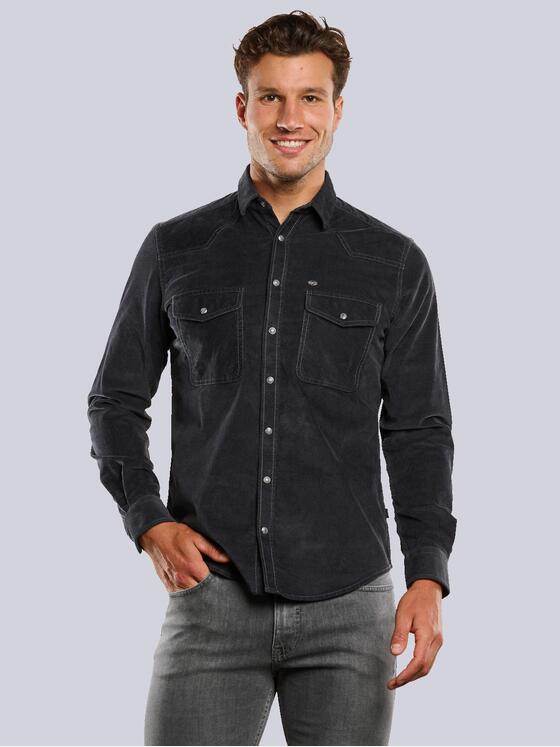engbers Herren Overshirt aus Cord Anthrazit 33639