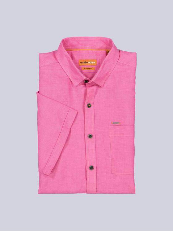emilio adani Herren Kurzarm-Hemd uni Violett 37007