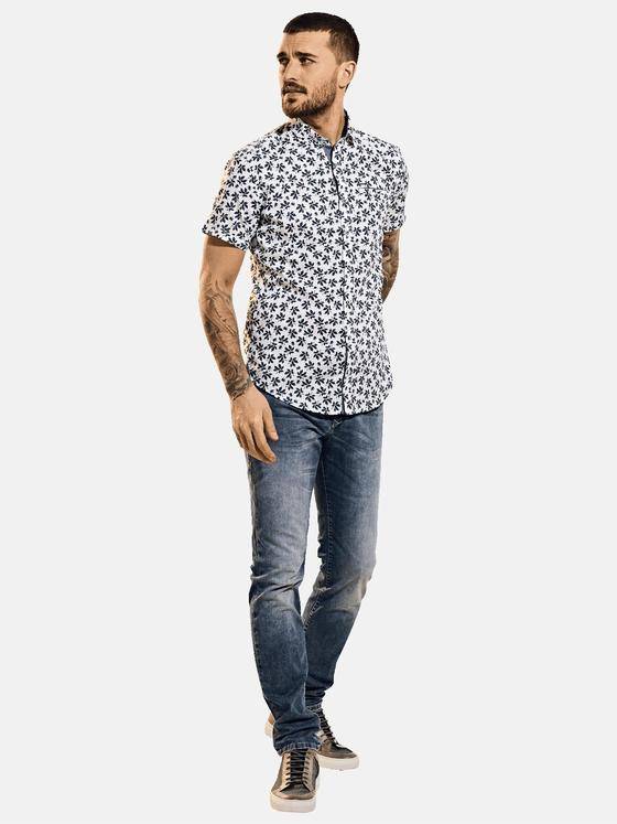 emilio adani Herren Hemd kurzarm Blau 32348