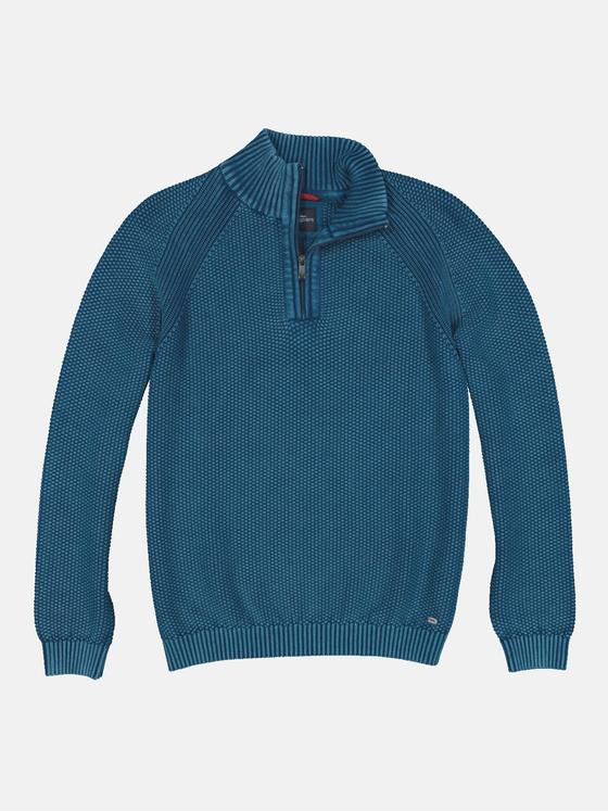engbers Herren Pullover mit Troyerkragen Türkis 34140