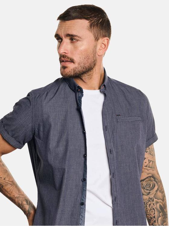 emilio adani Herren Hemd uni Blau 32614