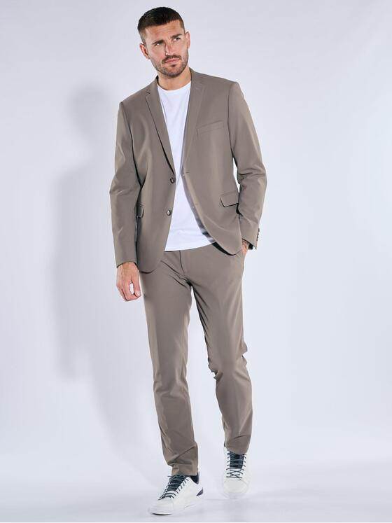 emilio adani Herren Anzug Sakko aus italienischem Garn Braunbeige 39134