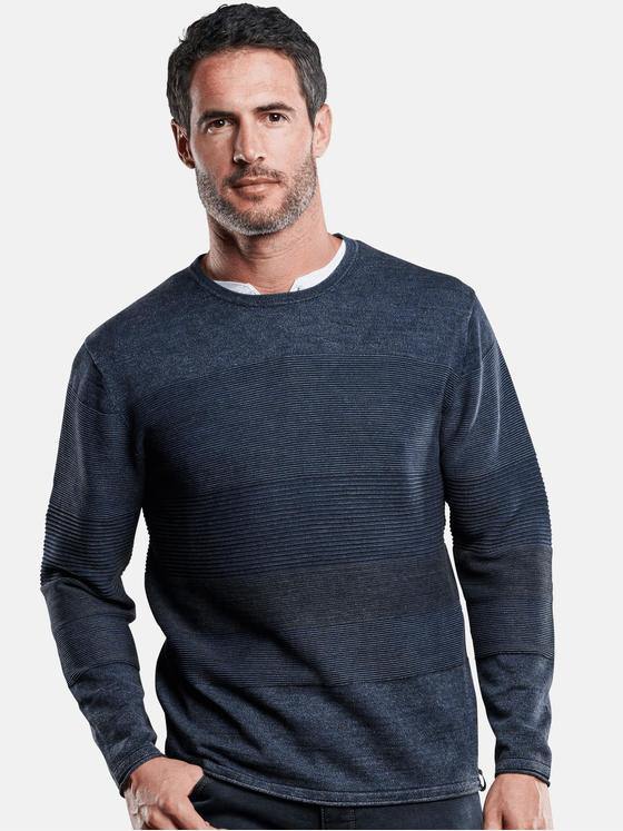 engbers Herren Pullover mit Ringelmusterung Marineblau 28920