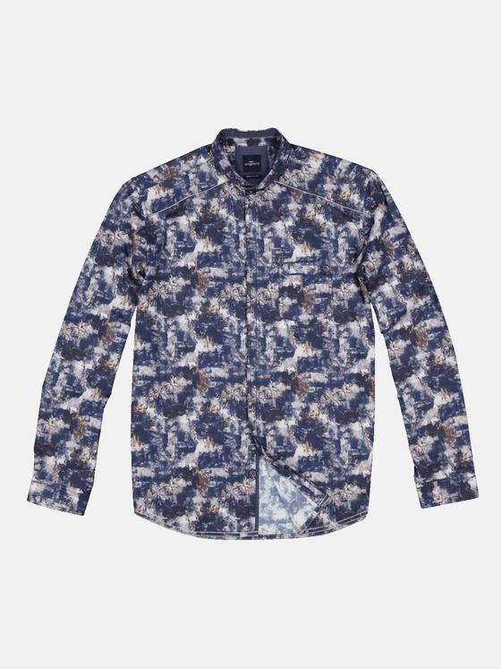 engbers Herren Langarm-Hemd gemustert Blau 34190