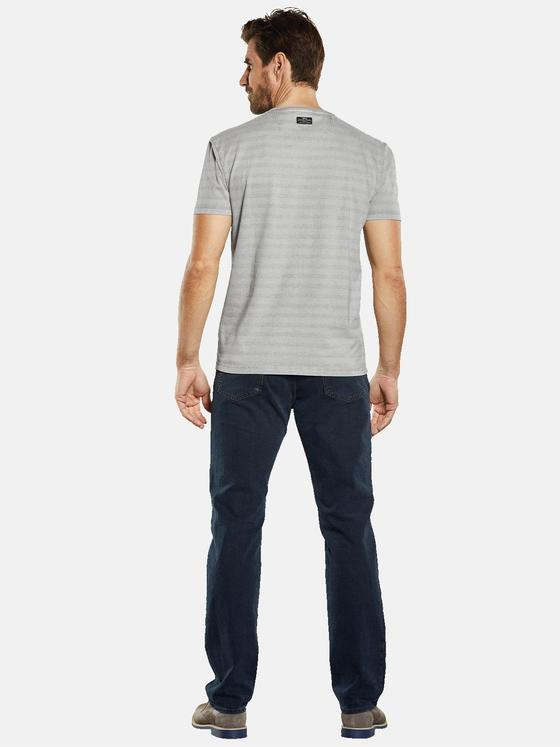 engbers Herren T-Shirt gestreift Grau 34327