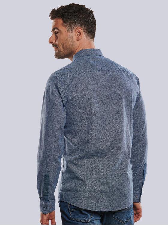 emilio adani Herren Modisches Henleyshirt mit besonderer Struktur Blau 31047