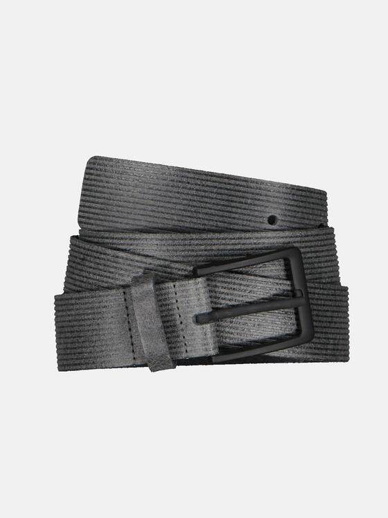 emilio adani Herren Ledergürtel mit Muster Grau 33641