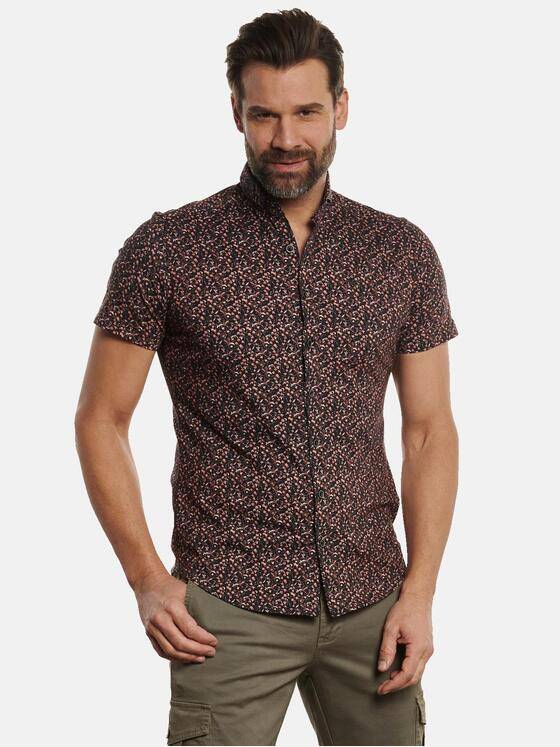 engbers Herren Kurzarm-Hemd gemustert Orange 32666