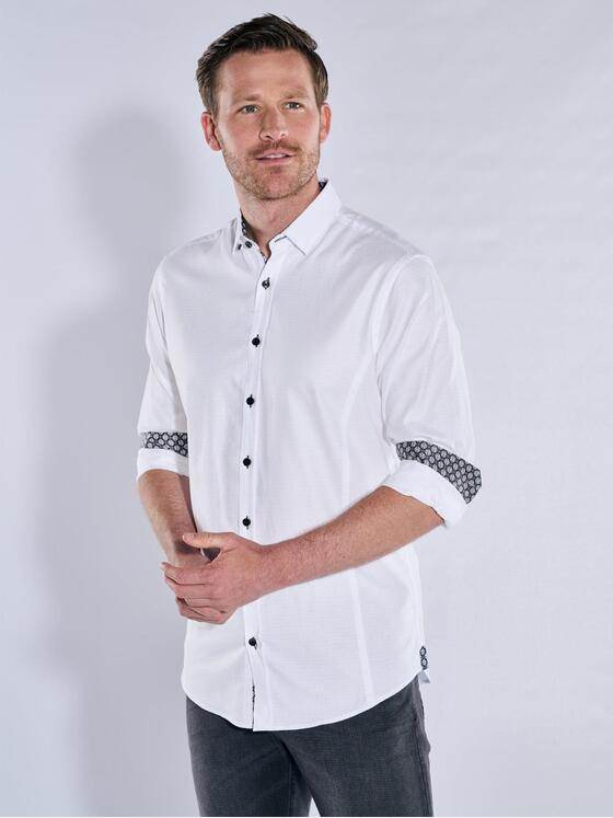 ENGBERS GERMANY Herren Langarm-Hemd mit hochwertiger Warenstruktur Reinweiss 38226