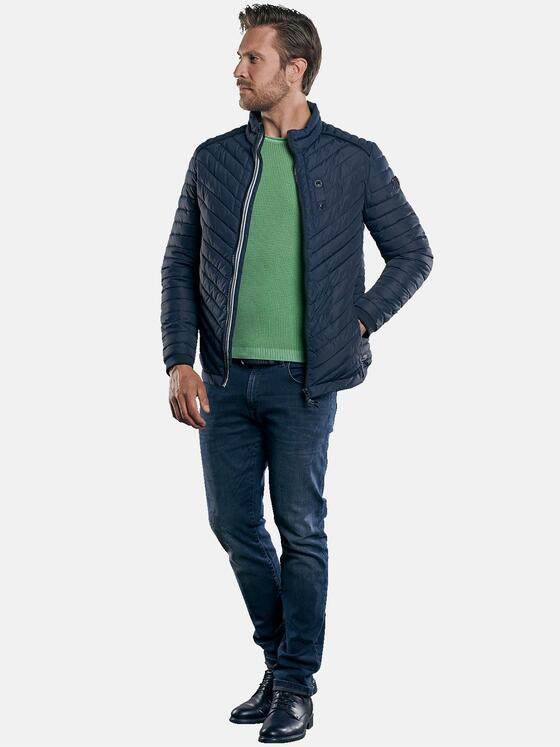 emilio adani Herren Jacke mit dezenten Kontrastelementen Blau 30017
