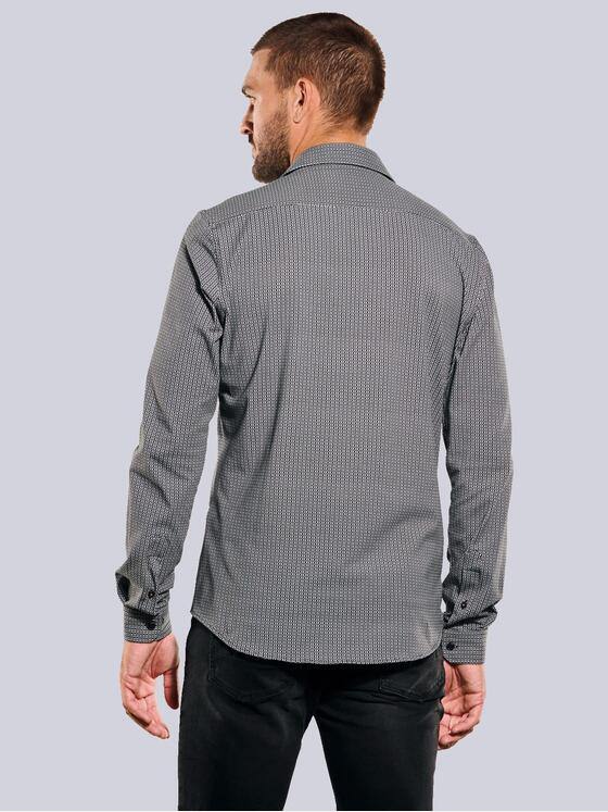 emilio adani Herren Langarm-Hemd slim fit Schwarz 35511