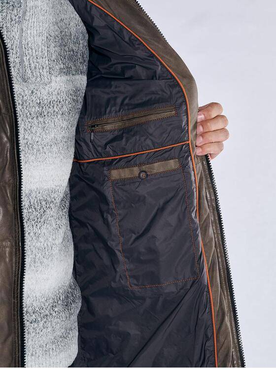 emilio adani Herren Lederjacke regular Braun 37431